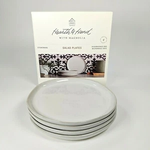 Hearth and Hand Magnolia - Cream Stoneware 8-inch Salad Plates - Set of 4, NIB - Picture 1 of 11