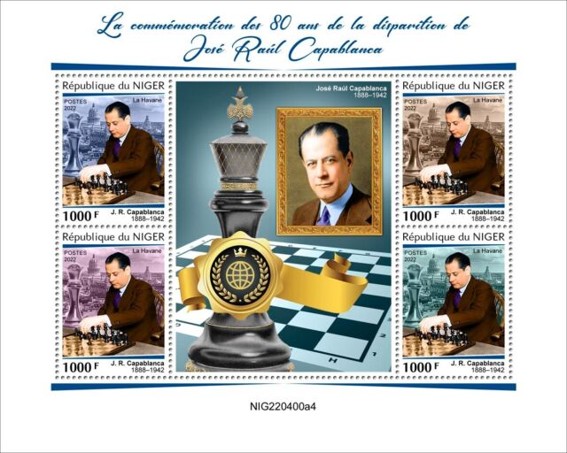 Chess Alexander Alekhine 130th Anniversary MNH Stamps 2022 Guinea-Bissau S/S