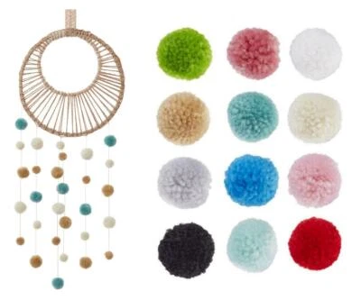 Pompoms Bommel Pompon für Traumfänger Mobilee Tiere ua, Hobbyfun 3425-