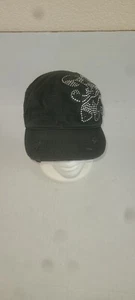Gorra estilo ejército diseño flor de lis negra con correa ajustable para mujer - Imagen 1 de 6