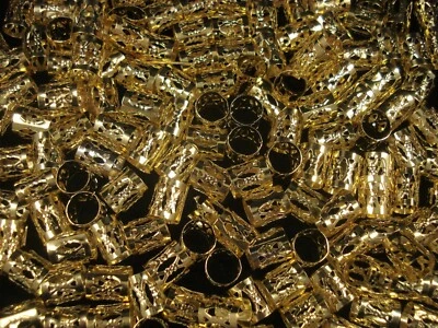Dreadlock Clips 50pc Gold Cuff Bead Hair Dread Braid Platted Tube  - image 1 of 2