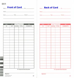 800 LATHEM 7000E TIME CLOCK CARDS, BAR CODED 1-100 FORM E7, 3.375 W x 7.3125 L - Picture 1 of 4