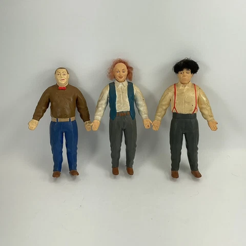 Vintage Lot Of 3~ The Three Stooges Bendables Loose Action Figures Toy Figurine Cover