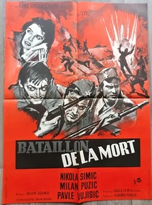 AFFICHE ORIGINALE 60X80 CM/BATAILLON DE LA MORT/YOUGOSLAVIE/FILM DE GUERRE/1959 - Foto 1 di 1