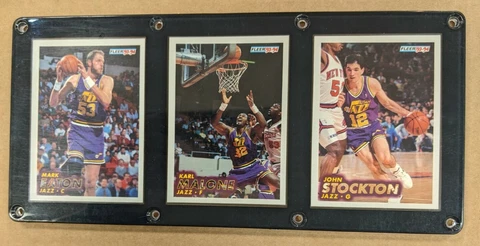 UTAH JAZZ 3 CARD PLAQUE MARK EATON KARL MALONE JOHN STOCKTON Cover