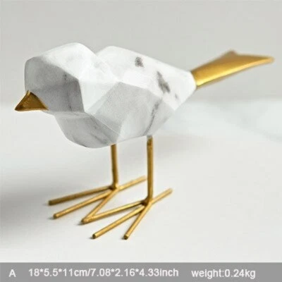 Ornamento de pássaro branco nórdico estátua escultura estatueta escritório em casa decoração arte  - Imagem 1 de 4