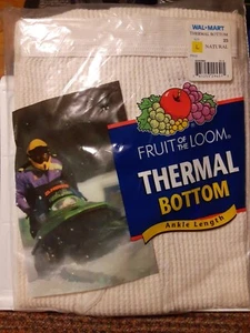 VTG Fruit Of The Loom Mens Large Thermal Bottom New Natural Ankle Length 2001 - Picture 1 of 4