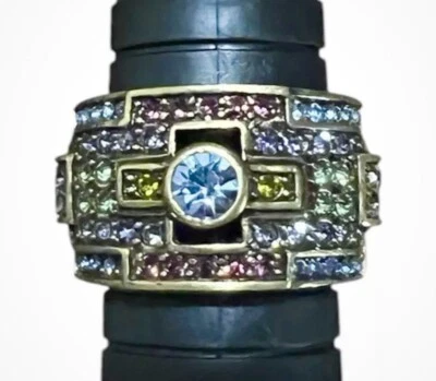 全新 Heidi Daus Statement 戒指 尺寸 10.5 施华洛世奇水晶 — 第 1/4 张图片