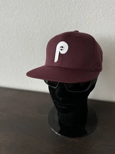 Philadelphia Phillies Retro Throwback Logo Maroon Snapback Hat Cap New 🔔⚾️ - Picture 1 of 7