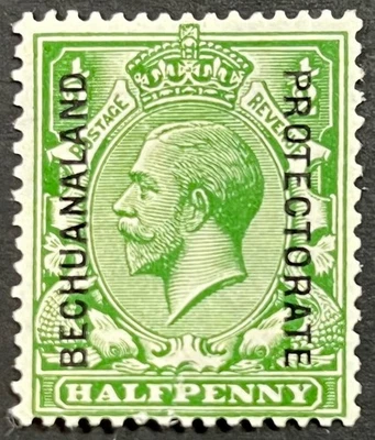 Bechuanaland, King George V with Overprint, Half Penny, Scott 83, MLH, F-VF - Image 1 of 2