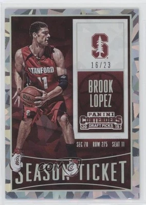 Boleto de temporada 2015 Panini Contenders Draft Picks Cracked Ice/23 Brook Lopez #13 Foto 1 de 2