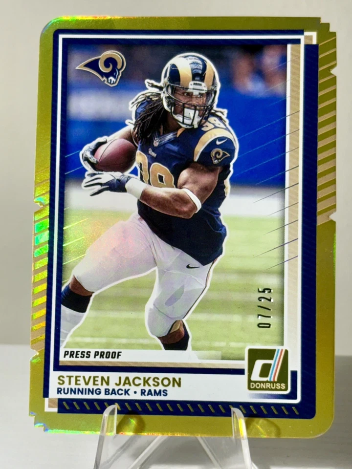 STEVEN JACKSON Die-Cut 2025 Donruss Gold Rams #205 /25 SSP RARE RAMS - Image 1 of 2