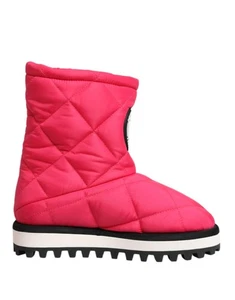 Dolce&Gabbana Mujer Rosa Nieve Botas Viscosa Acolchado Informal Media Caña - Imagen 1 de 8