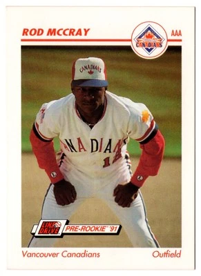 1991 Line Drive AAA Vancouver Canadians Ad Backs Rodney McCray Vancouver - Image 1 of 2