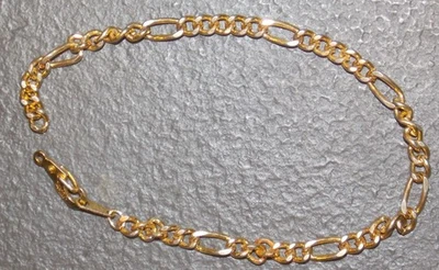 Unsigned 14KGP Bracelet Chain Link Gold Tone Classic  6.5/7  Inch - Image 1 of 3