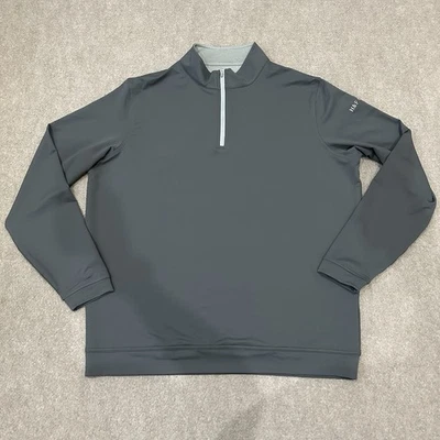 Peter Millar Men's XL Gray Perth Quarter 1/4 Zip Golf Performance Pullover - Image 1 of 4