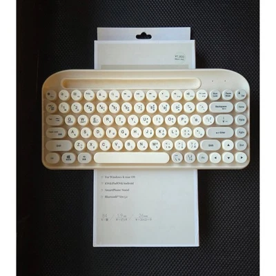 Round Keycap Wireless JAPANESE Character Keyboard Bluetooth Mac Windows Android - Image 1 of 4