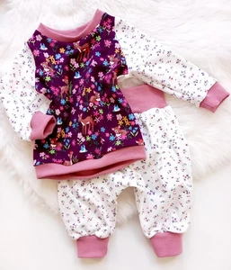 NEU * Baby Set * Gr. 62 * Langarmshirt * Pumphose * Babyhose * Rehe - Bild 1 von 5