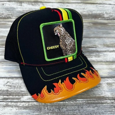 Gorra gorra Goorin Bros Animal Trucker Snapback peligrosamente cursi guepardo negra Foto 1 de 4