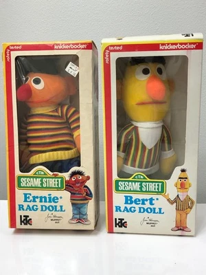 Knickerbocker Bert & Ernie SET Rainbow Rag Doll UNOPENED!!  (1976)  - Image 1 of 4