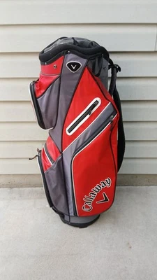 Callaway 14-Way Lightweight Golf Carry Cart Bag Red Gray White 7 Pockets - Image 1 of 4