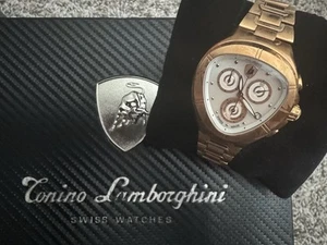 Torino Lamborghini Spyder Corsa Swiss Chronograph Mother Of Pearl 745 Ladies - Picture 1 of 6