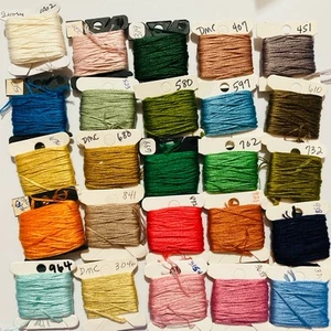 DMC Embroidery Floss Lot of 25 Labeled Cotton Thread on Cards Lot #A005 - Picture 1 of 5
