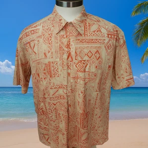 COOKE STREET Men’s Hawaiian Camp Shirt Colorful Geometric All Cotton 2XL - Picture 1 of 12