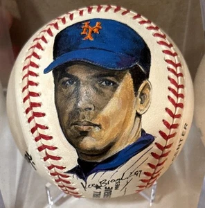 Tom Seaver HAND PAINTED Coleman OMLB Baseball Obtained- New York Mets - Picture 1 of 3