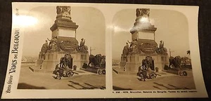 STEREO FOTO ANSICHTEN VON BELGIEN BRÜSSEL KONGRESSSÄULE GRAB SOLDAT UNBEKANNT - Bild 1 von 1