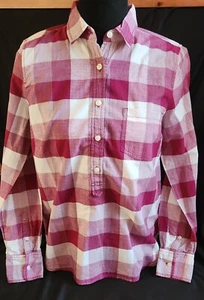J Crew Mauve Pink Plaid Pullover Long Sleeve Shirt Small Womens - Picture 1 of 6
