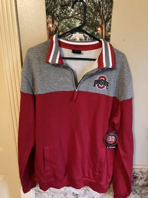 Colosseum Ohio State Pullover XL  1/4 Zip Red Gray With Kangaroo Pockets NWT - Image 1 of 4