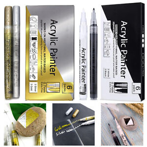 Acrylic Paint Pens Markers metallic  Marker Art Pen for Rock Glass Wood Fabric