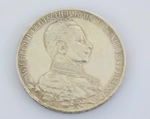 1913 GERMAN EMPIRE THREE MARK 1913 "WILHELM II.- UNIFORM" - Picture 1 of 4