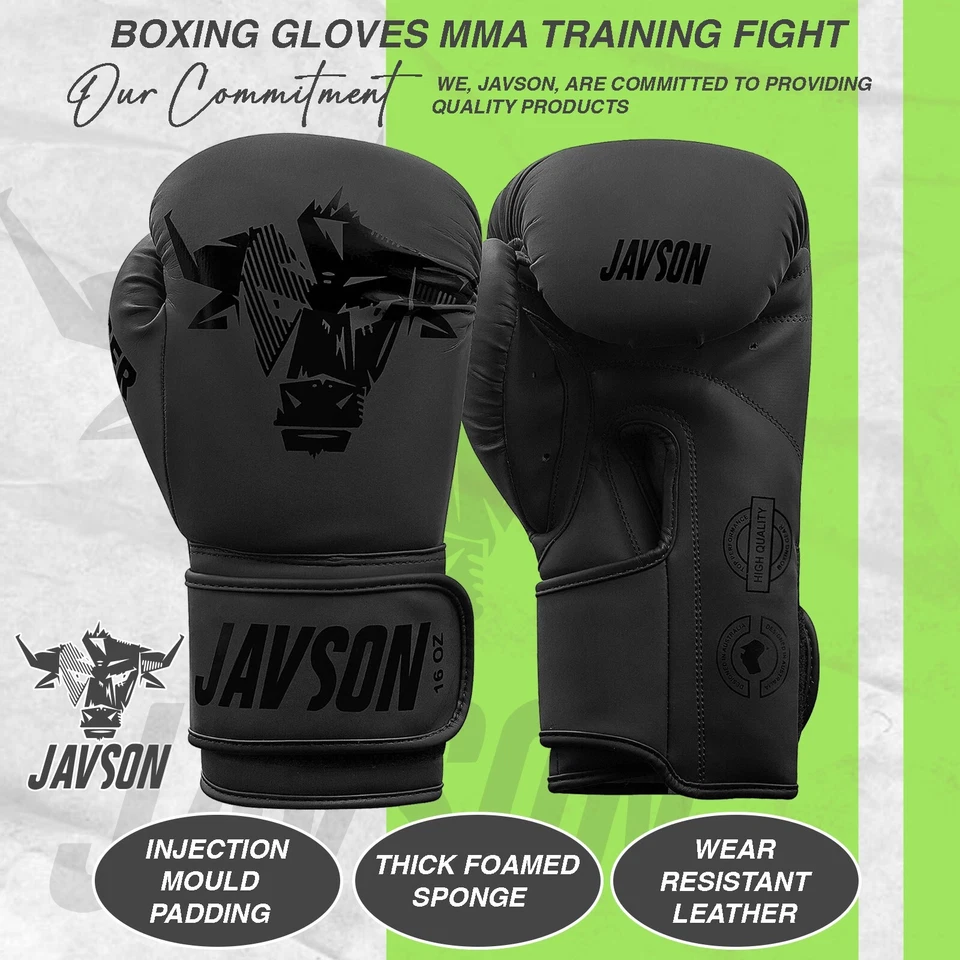 Boxing Gloves MMA Training Fight Punch Bag Sparring Kickboxing Black by Javson - image 1 of 4