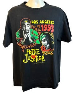 Hybrid Apparel VTG TUPAC SHAKUR Poetic Justice T Shirt Black Graphic Size XL - Picture 1 of 3