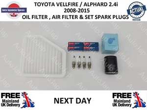 TOYOTA VELLFIRE 2.4i 2008 - 2015 OIL, AIR FILTER AND SPARK PLUGS SERVICE KIT - Picture 1 of 5