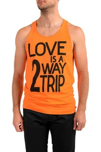 Dolce & Gabbana D&G Men's Graphic Print Orange Tank Top - Picture 1 of 4