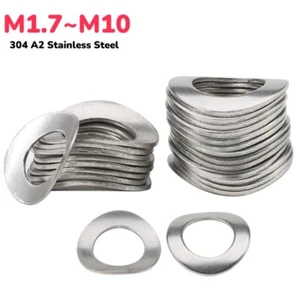 A2 Stainless Steel Curved Washers Wave Spring Washer M1.7 M2 M2.5 M3 M4M5M6M8M10 - Picture 1 of 17