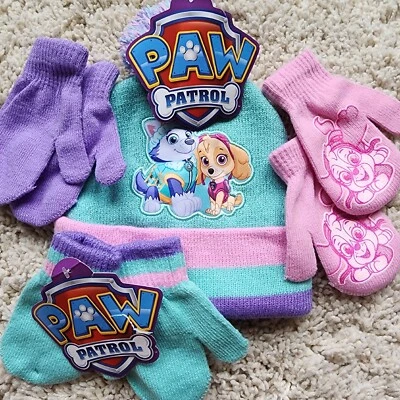 Paw Patrol: "Skye & Everest" Winter Hat + Mittens, Size Toddler, OSFM, NWT - Image 1 of 4