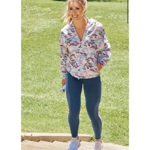 Felpa con cappuccio mezza zip Fabletics Hallie Cinchable taglia M - elegante strato Activewear - Foto 1 di 11
