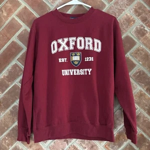 Official Oxford University Crewneck College Crest Logo Sweatshirt Size Medium - Picture 1 of 7