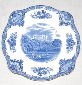 Plato de ensalada cuadrado Johnson Bros Old Britain Castles azul (marca antigua) 7,5/8 pulgadas - Imagen 1 de 3