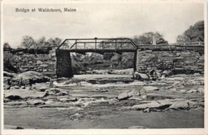 1920s Lot of 2 ME Postcards Medomak River Bridge Waldoboro Maine Unposted - Picture 1 of 4