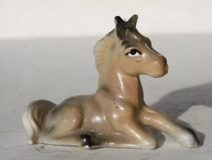 Horse Colt Figurine Lying Down Ceramic Porcelain Hand Painted Made in Japan CUTE - Picture 1 of 1