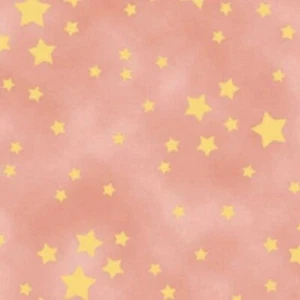Snuggle Time Starry Stars Pink 100% Cotton Fabric by The Yard - Picture 1 of 1