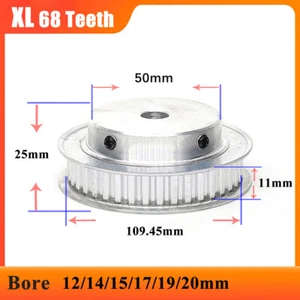 XL 68T polea de correa de distribución diámetro de rueda síncrono 12-20 mm para correa de 10 mm de ancho - Imagen 1 de 13