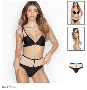 Victoria Secret Pantalone Vita Alta V Stringa Nero Nudo S Small Nuovo - Foto 1 di 5