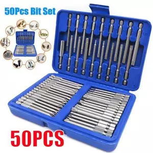 50Pc Long 75Mm Hex Torx Star Security Bit Set Tamper Proof Screwdriver With Case - Picture 1 of 12