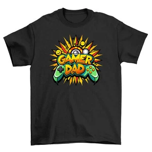 Epic Gamer Dad Controller T-Shirt - Level up Your Style! Funny Unisex Printed De - Picture 1 of 46